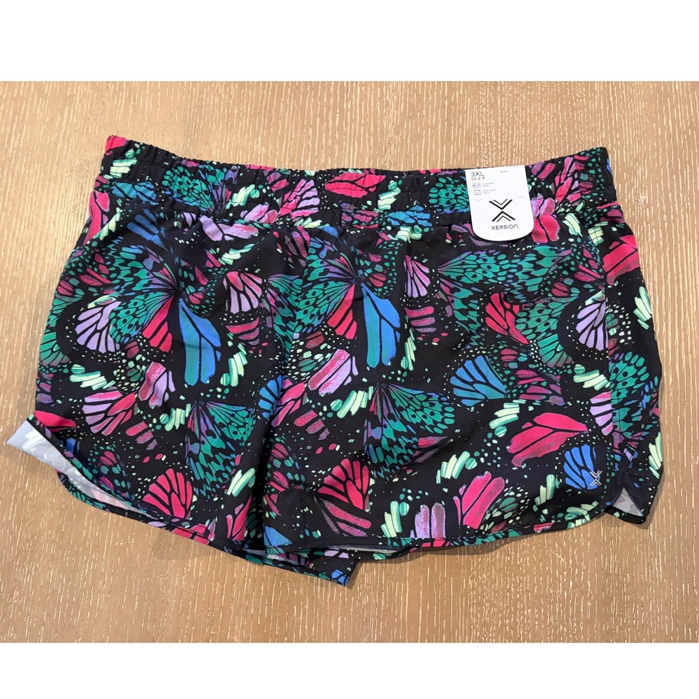 Xersion Girls 3XL Butterfly Print Athletic Shorts NWT Women's XL Equivalent